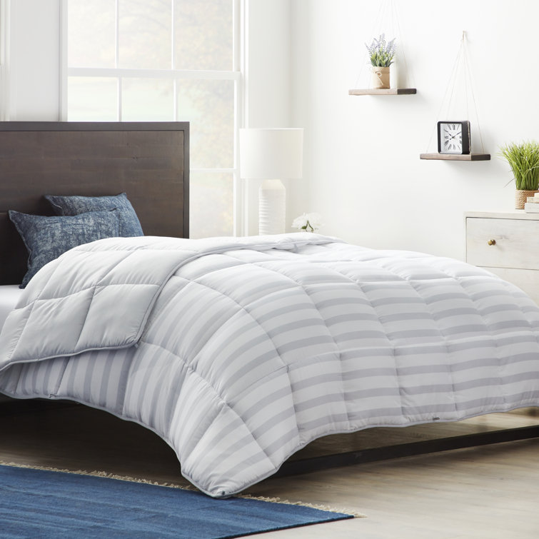 Wrought Studio Gray/White Organic Microfiber Comforter & Reviews Wayfair